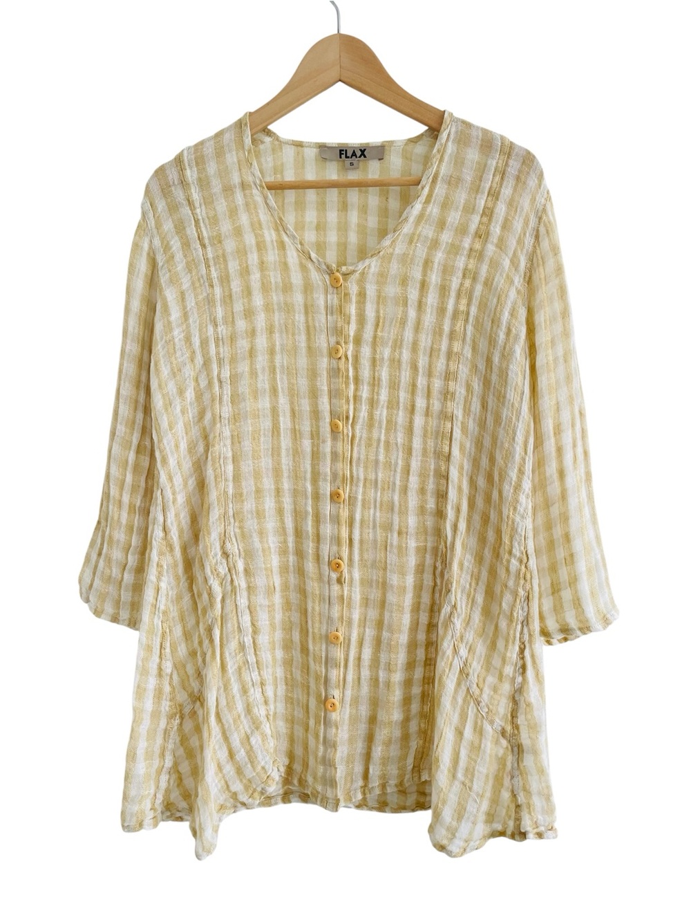 Flax Linen Gauzy Top Lightweight Oversized Small Lagenlook Layering Piece